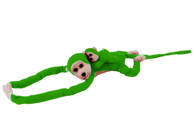 Peluche Scimmietta con Cucciolo Verde 70 cm