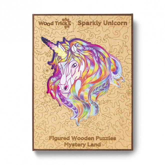 Puzzle in legno unicorno arcobaleno