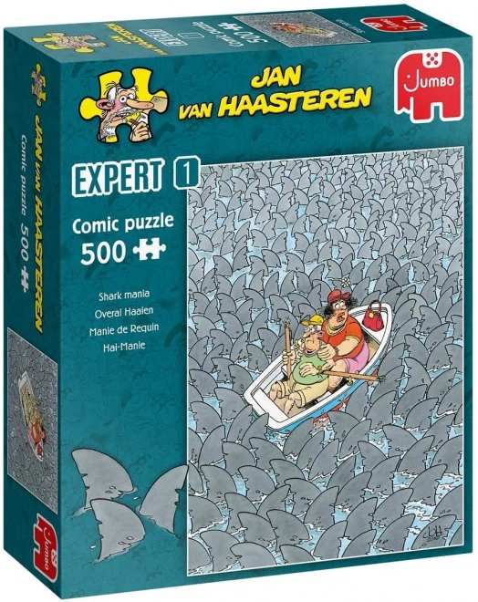 Puzzle JUMBO Jan van Haasteren mania di squali 500 pezzi