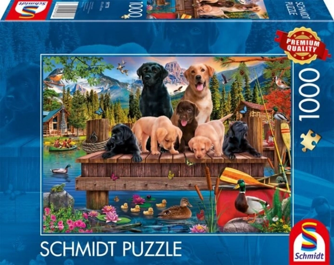 Puzzle del laghetto con cani - 1000 pezzi