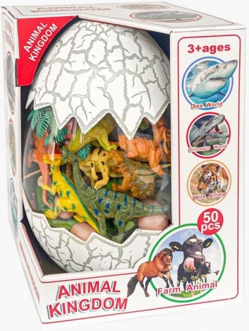 Plejo grande uovo di dinosauro – set di figurine e accessori (50 pz)