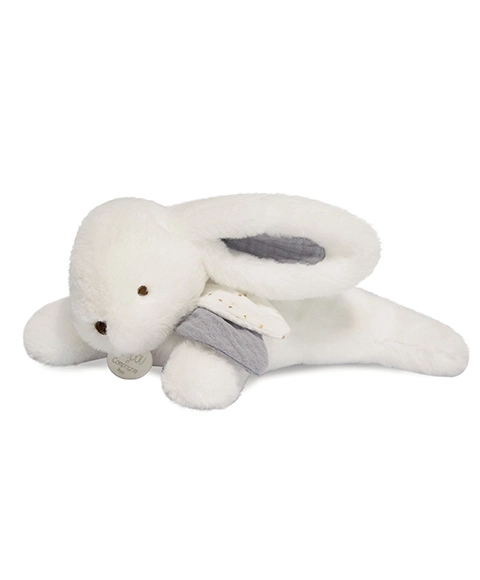 Doudou Coniglietto di Peluche con Pompone Bianco 25 cm