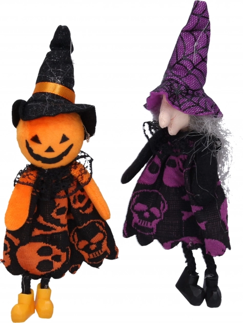 Decorazione di Halloween strega e spaventapasseri da appendere