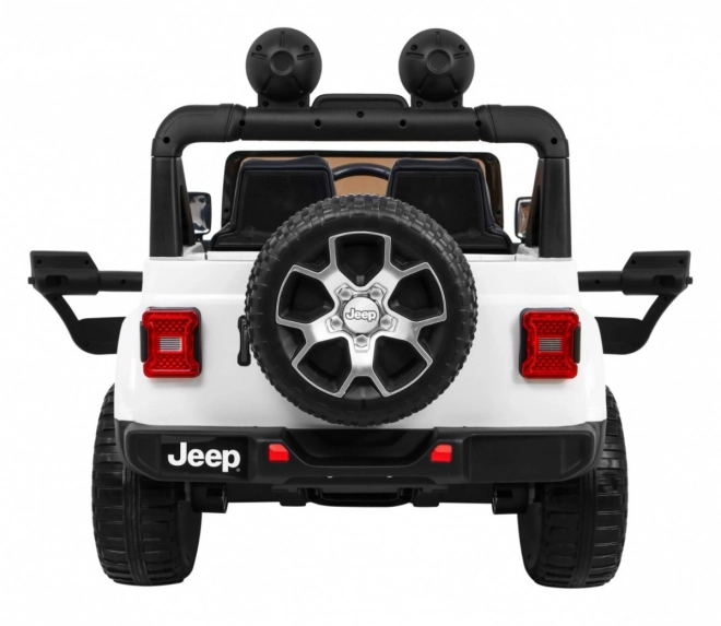 Jeep Wrangler Rubicon batteria per bambini Bianco + telecomando + radio MP3 LED + ruote EVA