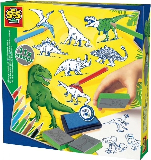 Kit creativo di timbri dinosauri
