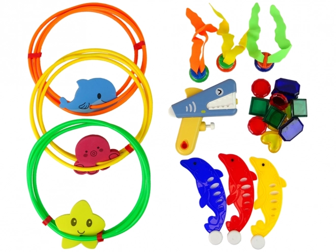 Set di giochi subacquei con hula hoop