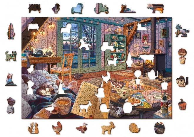 Puzzle in legno Casa Accogliente 2 in 1