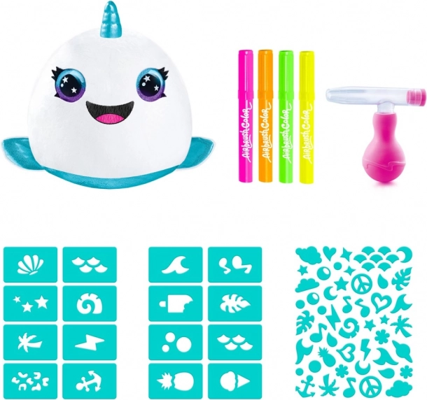 Set creativo Airbrush Neon con peluche squish