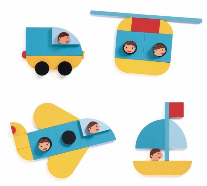 DJECO Puzzle magnetico Trasporti