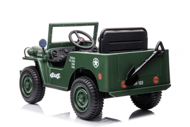 Auto elettrica per bambini verde militare 4x4