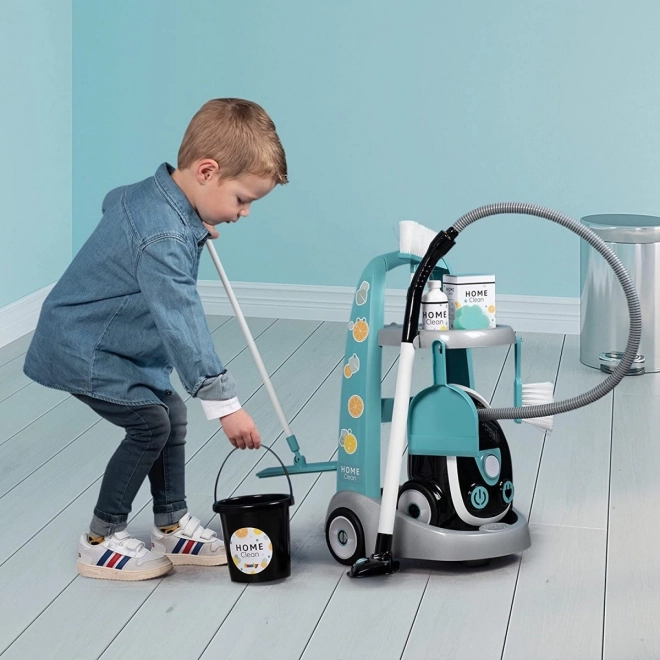 Carrello per pulizie con aspirapolvere Smoby