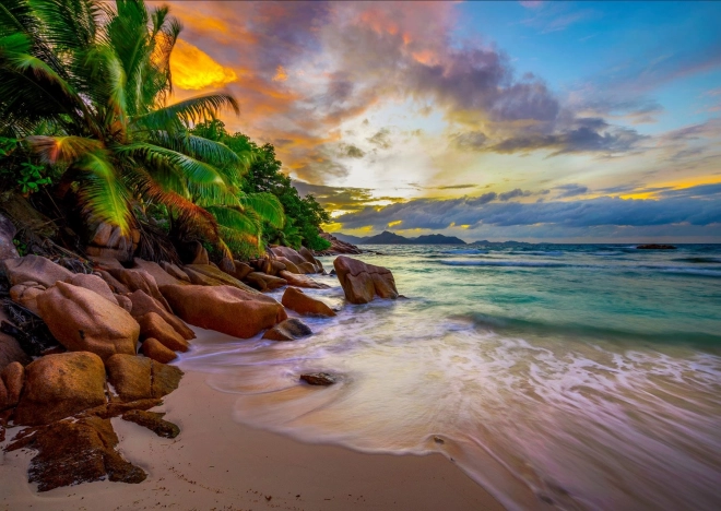 Puzzle Spiagge delle Seychelles al Tramonto 1000 Pezzi