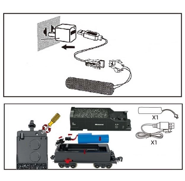 Set treno a batteria con luci e suoni