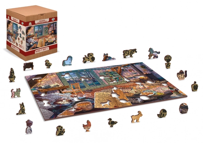 Puzzle in legno Casa Accogliente 2 in 1