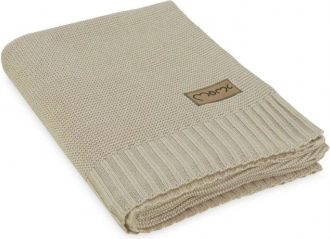 Copertina lavorata a maglia per bambini MoMi HUG beige