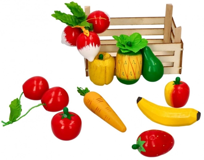 GOKI Cassetta di legno con frutta e verdura