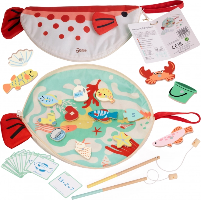 Gioco educativo di pesca con magnete e carte CLA