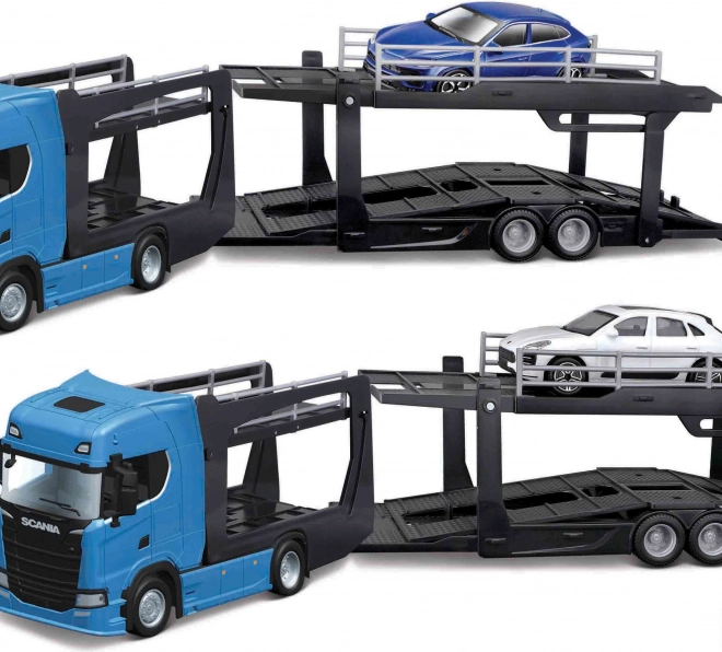 Camion Multicar Carrier Nero con Lamborghini Urus in Scala 1:43
