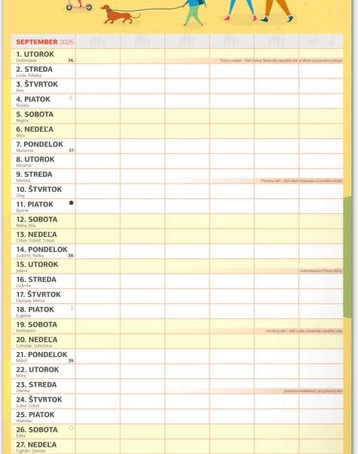 Calendario da parete Pianificatore familiare XXL 2026