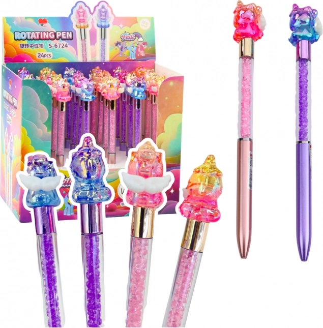Penna gel colorata con unicorno