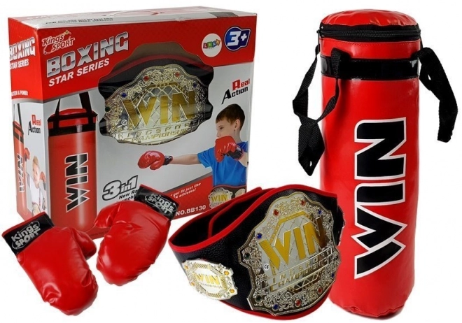 Set da boxe con sacco e guanti per bambini