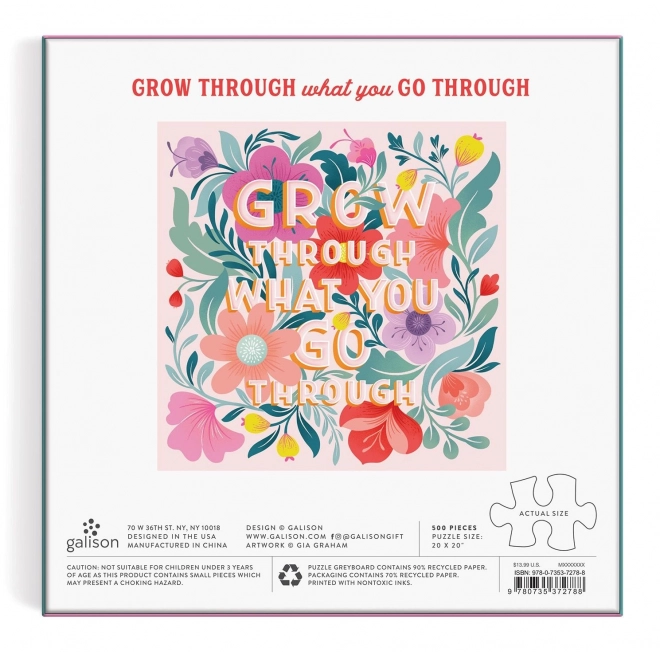 Puzzle quadrato 500 pezzi Grow Through What You Go Through Galison