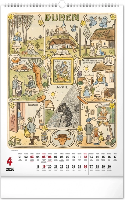 Calendario da parete Josef Lada 2026