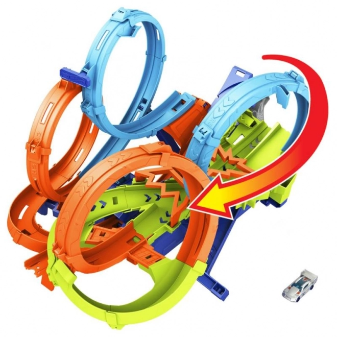 Pista con quattro loop di Hot Wheels