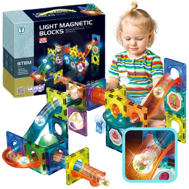 Pista magnetica luminosa con palline woopie