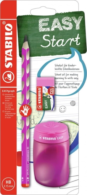 Set scuola per destrimani rosa STABILO EASYgraph