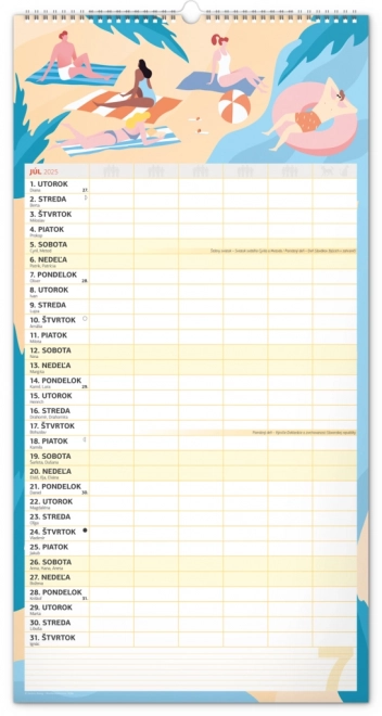 Calendario da parete pianificatore familiare XXL 2025