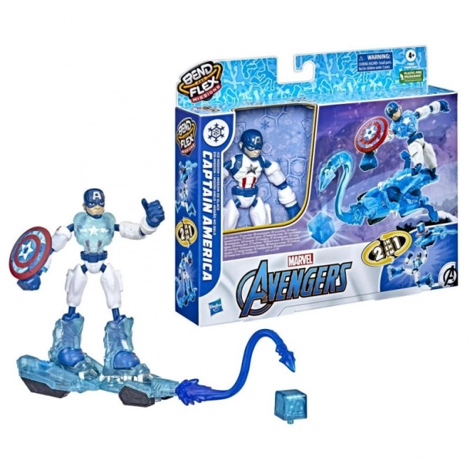 Figurine con veicolo Avengers Bend and Flex