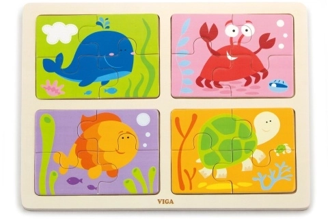 Puzzle in legno 4v1 - mare