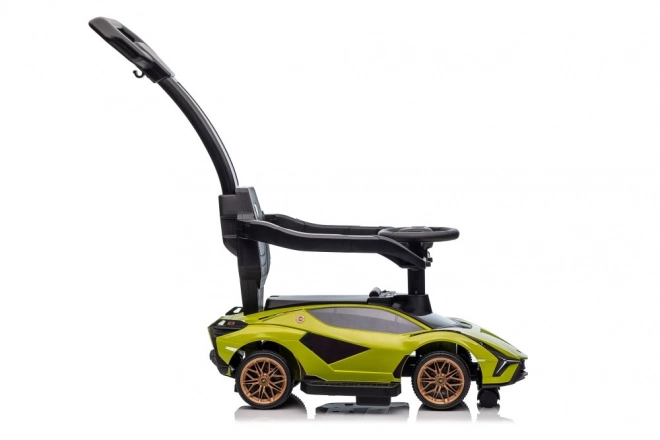 Macchina da passeggio Lamborghini bianca con spintore – Verde