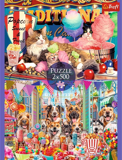 Puzzle 2x500 Pezzi Amici Pelosi Gatti e Cani