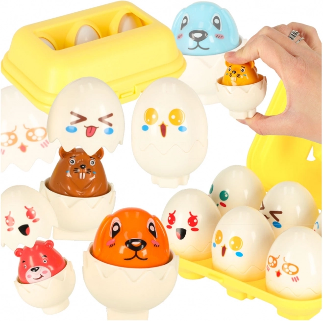 Puzzle educativo per il riconoscimento delle forme Nomi Montessori animali - 6 pezzi