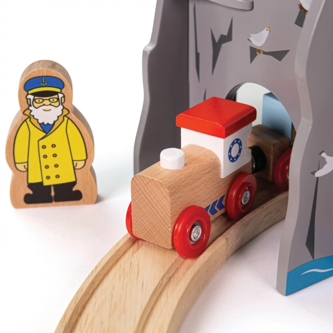 Tunnel con Faro e Eliporto Bigjigs Rail