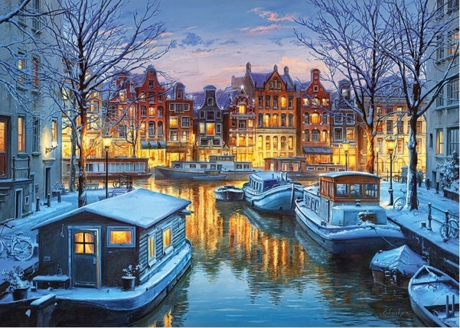 Puzzle Amsterdam di notte 1000 pezzi