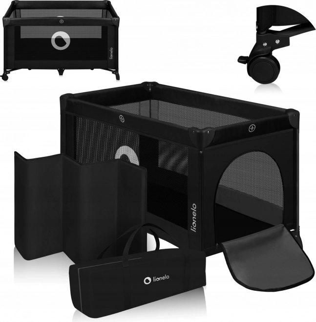 Lettino da viaggio Lionelo Stefi Black Carbon