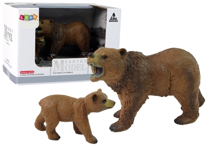 Set di Figurine Orso Grizzly con Cucciolo