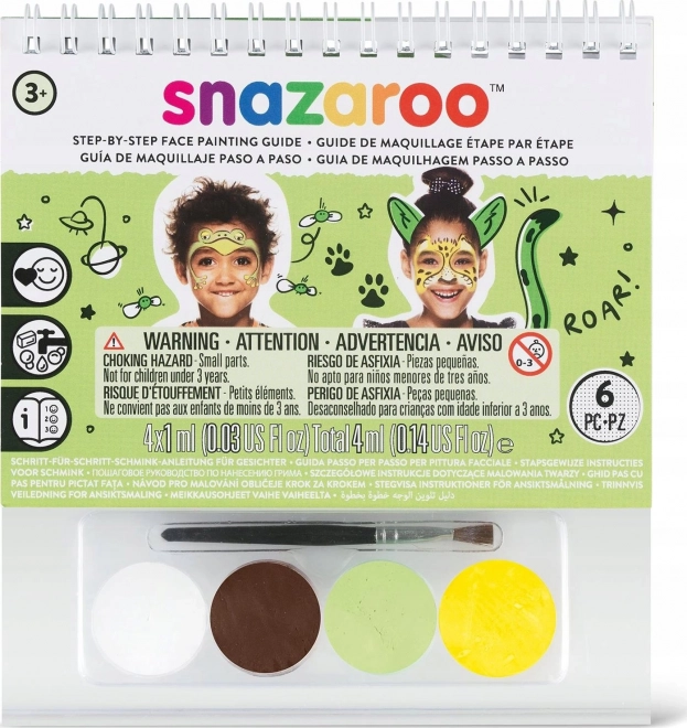 Set di 4 Colori per Viso Snazaroo con Stencil Giungla