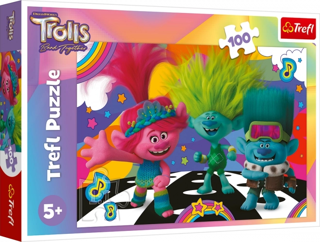 Puzzle TROLLS - Divertimento con Troll di 100 pezzi