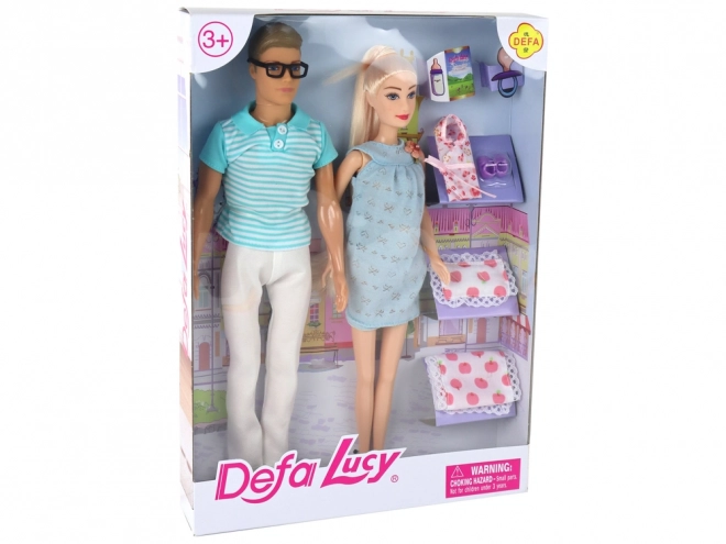 Famiglia di bambole Ragazzo Ragazza Capelli biondi Gravidanza
