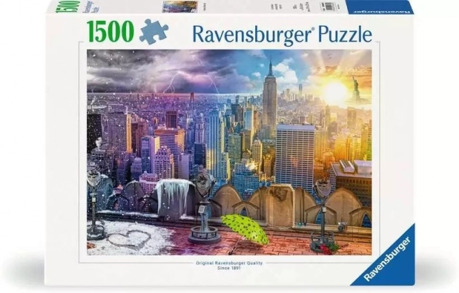 Puzzle 1500 pezzi estate e inverno a New York