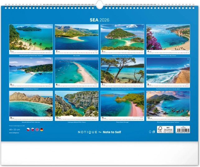 Calendario da parete Mare 2026