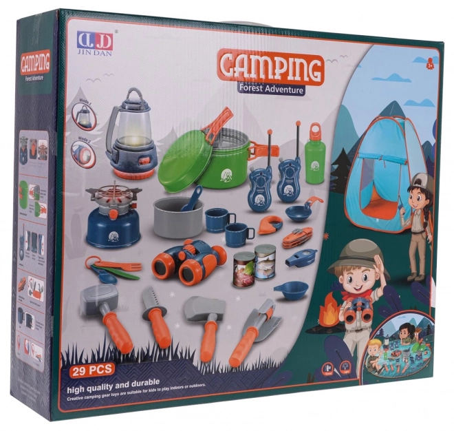 Set campeggio per bambini con tenda e accessori