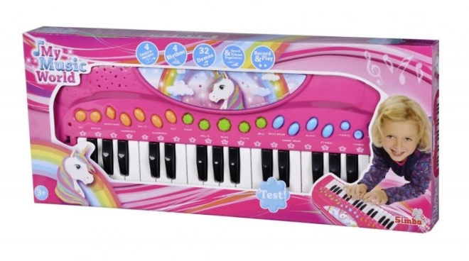 Pianoforte rosa Unicorn con 32 tasti