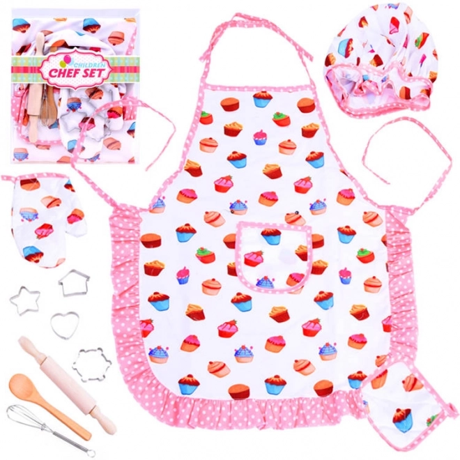 Set cucina per bambini con grembiule e formine