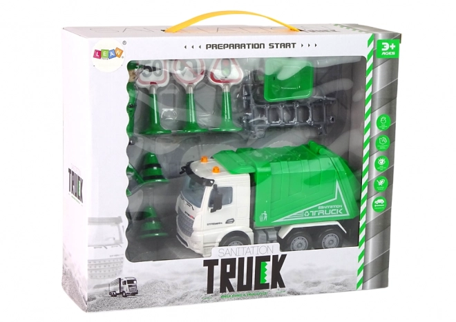 Set Camion della Spazzatura con Segnali Stradali Verde