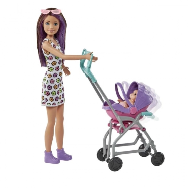 Bambola Barbie Babysitter Skipper Carrozzina + set per neonati